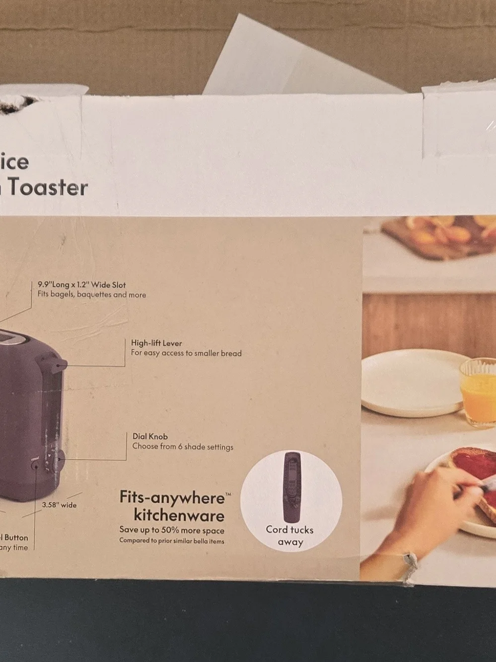 Bella 2 Slice Slim Toaster In Plum